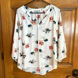 White Floral Blouse